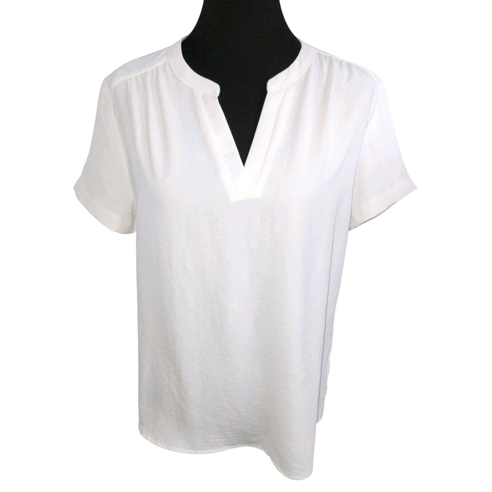 Rielle Crisp‎ White Classic Short Sleeve Classic Top M